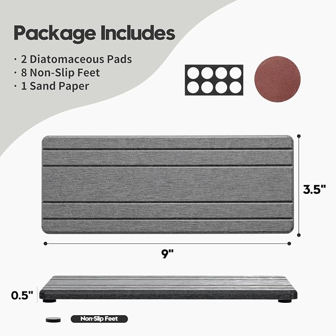 2PCS Diatomite Quick Stone Drying Tray Mat - Image 4