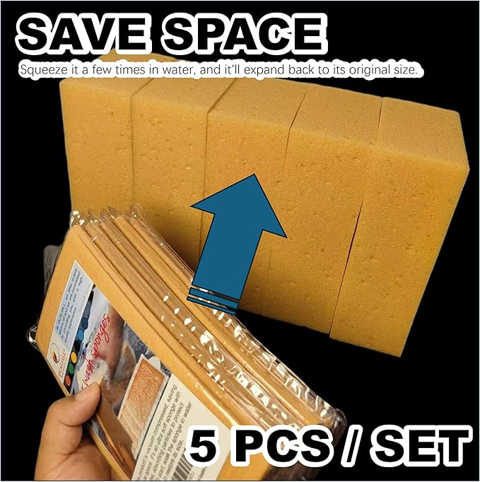 Car Wash Sponges, 5 Pack, Extra Soft Coral, Scratch Free, 8.3x4.38x2.8 inches - Image 9