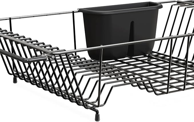 SIMPLE HOUSEWARE Large Over Sink Counter Top Stainless Steel Dish Drainer - Image 9