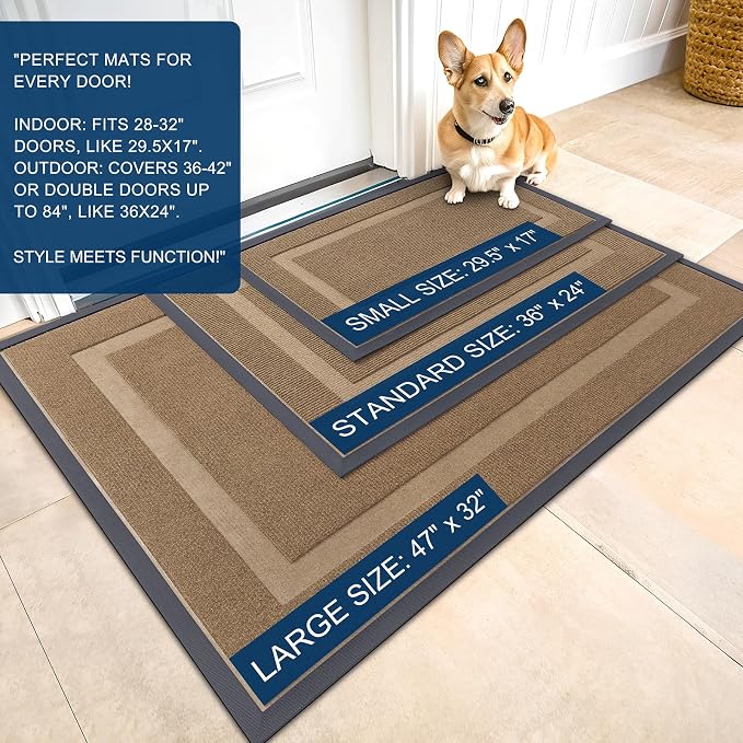 OLANLY Front Door Mat Indoor Outdoor Entrance, Waterproof All-Season, - Image 2