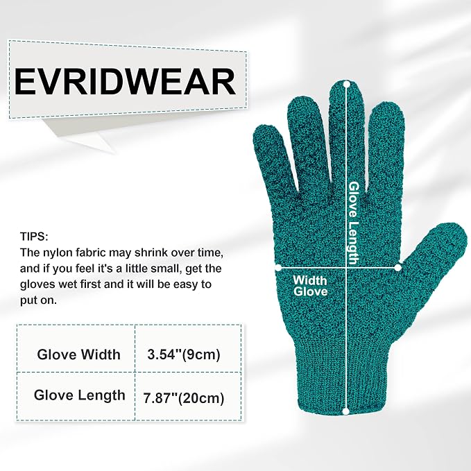 Evridwear Exfoliating Dual Texture Bath Gloves - Image 3