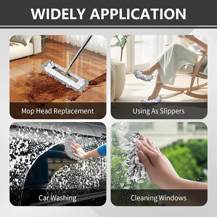 Mop Slippers Socks Floor Cleaning, Microfiber Shoe Covers dust Washable Reusable - Image 5