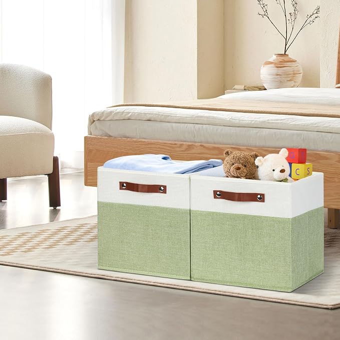 HNZIGE Fabric Storage Cubes for Shelves Set of 4, Storage Cubes Baskets 12 x12 - Image 2