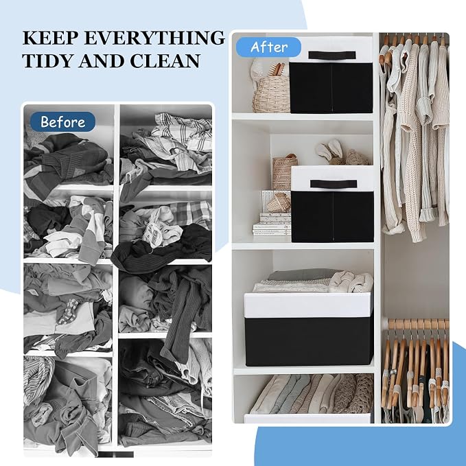 Criusia Large Storage Bins for Shelves 4 Pack, Closet Storage Baskets for - Image 6