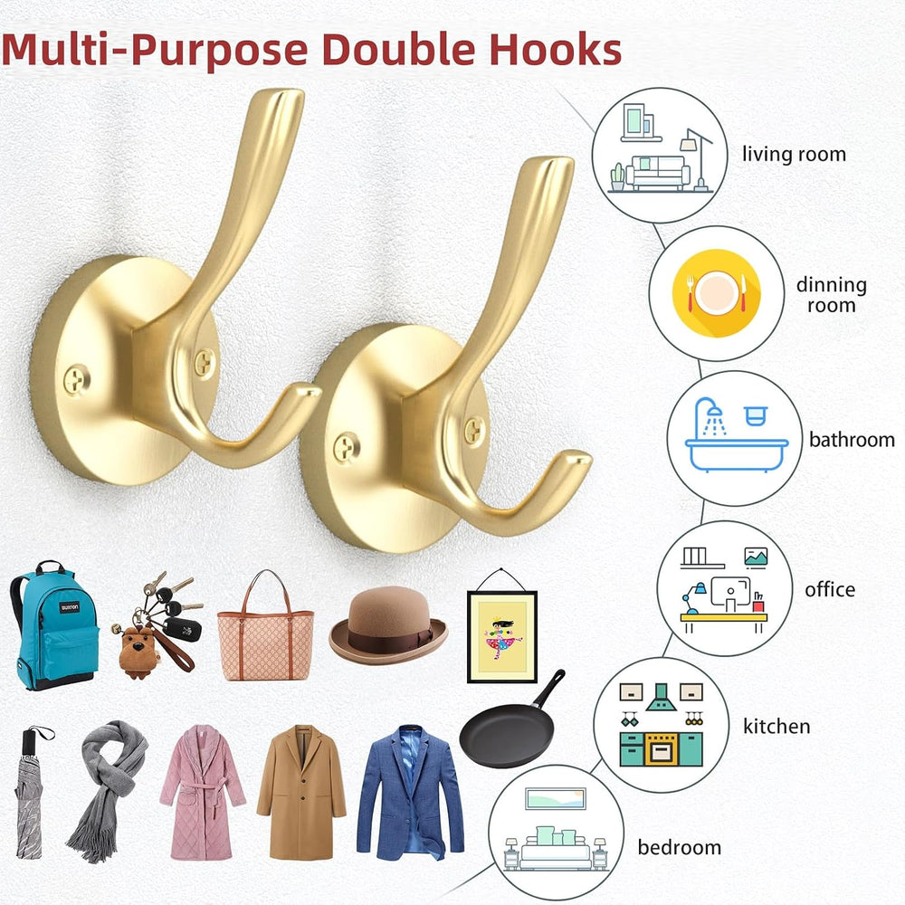 Coat Hooks for Hanging Coat Hooks for Wall Mounted Brass Wall Hooks Heavy Dut...