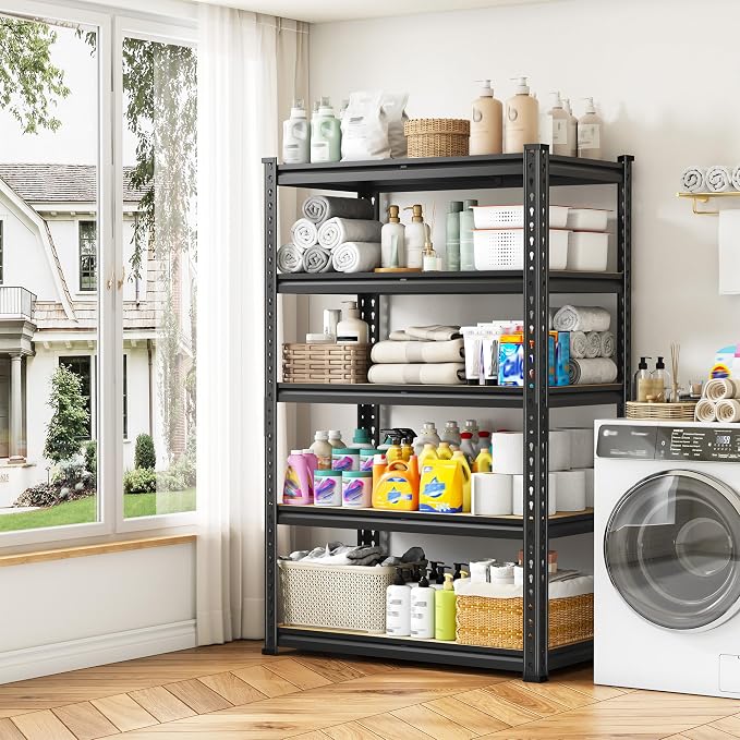 1980LBS Storage Shelves, 5-Tier Adjustable Pantry Shelves, Metal Shelving Unit - Image 9