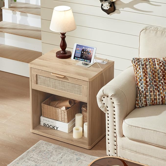 LEYAOYAO Rattan Nightstands Set of 2 - Image 2