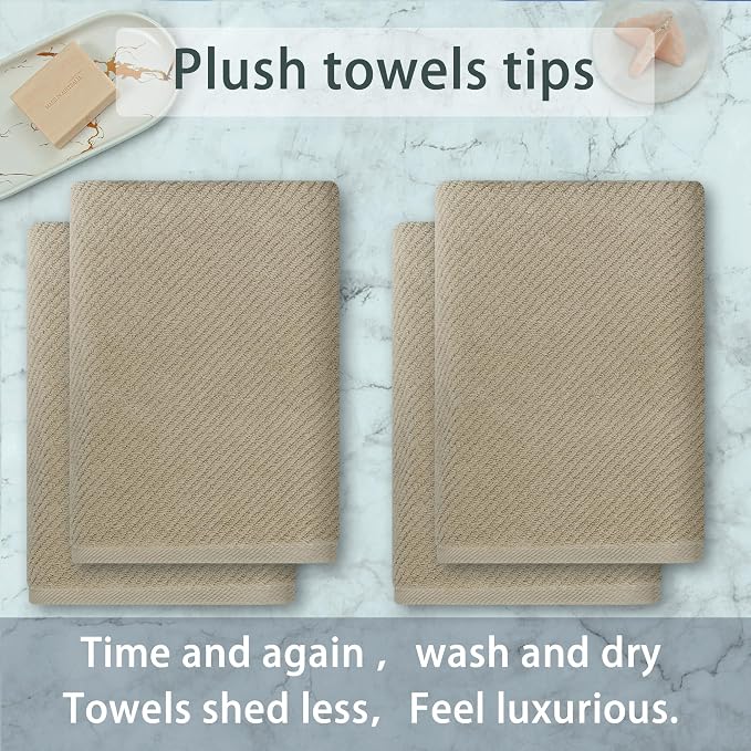 VOOVA & MOVAS Bath Towels Set of 4, Large 30" x 56" - Image 3