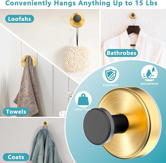 Suction Cup Hooks for Shower, Wreath Hanger for Front Door, Removable No Drill - Image 6