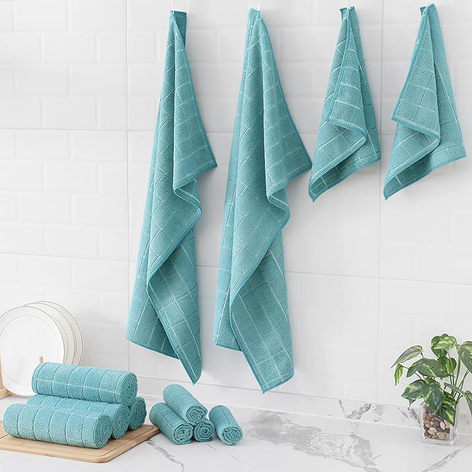 Homaxy Microfiber Kitchen Towels and Dishcloths Set, 12 Pack Soft and Absorbent - Image 8