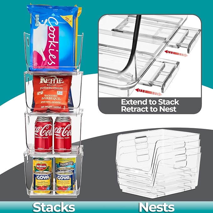 Sorbus Stackable Storage Bins Open Front - Image 5