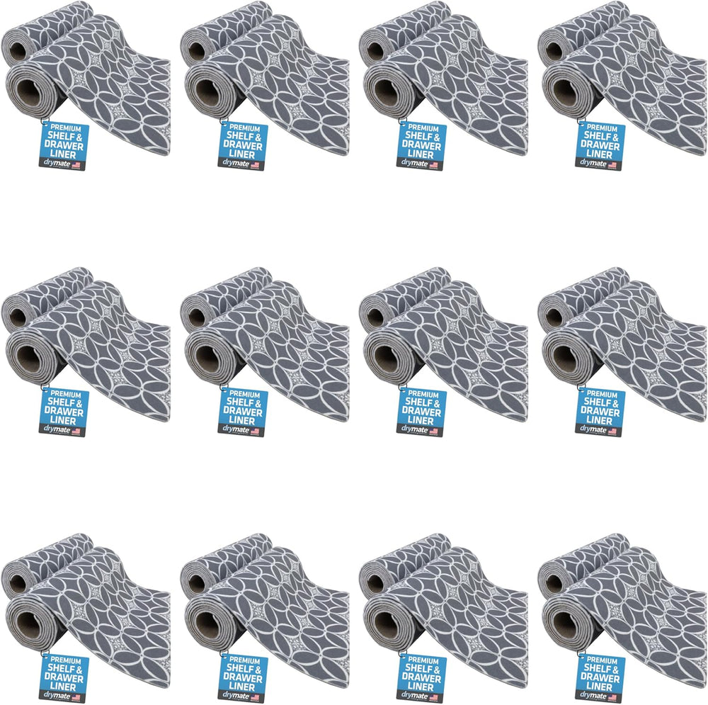 Drymate Premium Luxury Shelf & Drawer Liners, 12”x59”, 24-Pack, Indigo Grey