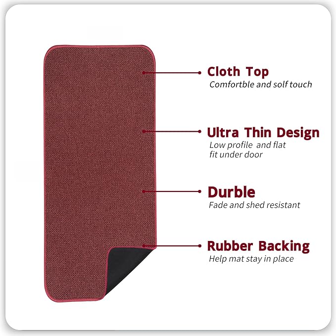 Bath Mat, Ultra Thin Bathroom Runner Rugs, Large Bath Mats - Image 2