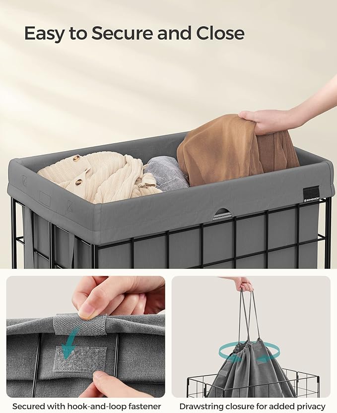 SONGMICS 29 Gal. Laundry Basket, Laundry Hamper, Collapsible Clothes Hamper - Image 6