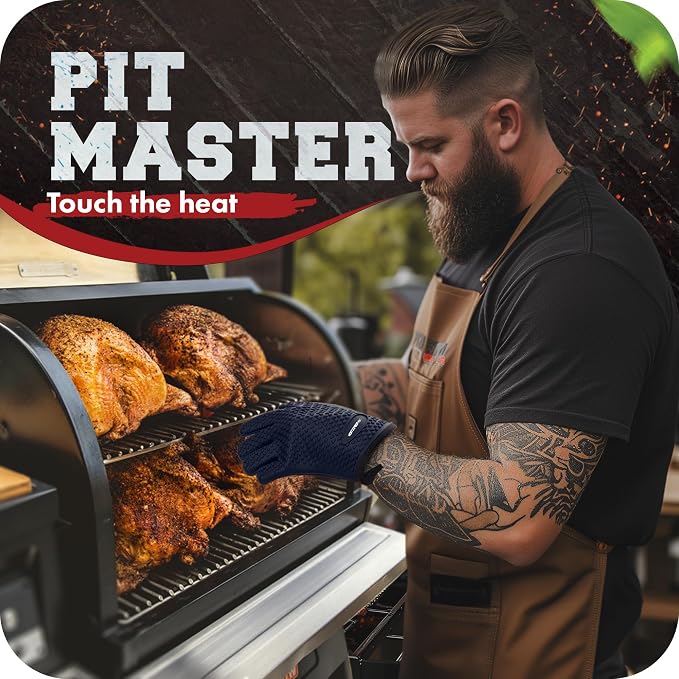 KITCHEN PERFECTION S Silicone Smoker Oven Gloves -Extreme Heat Resistant BBQ - Image 3