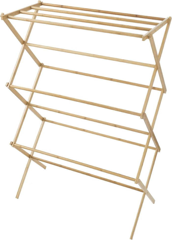 Lavish Home Bamboo Clothes Drying Rack, 27.5” x 14.25” x 42”