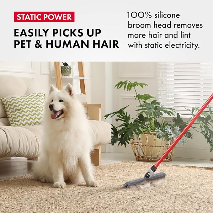 2-in-1 Silicone Rubber Broom Carpet Rake and Squeegee - Image 2