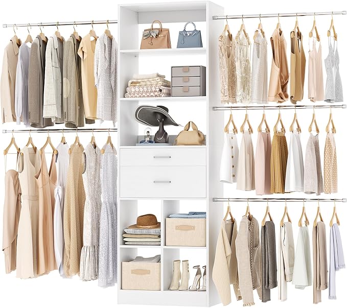 Closet System, 4-8 FT Closet Organizer Tower by Besiost