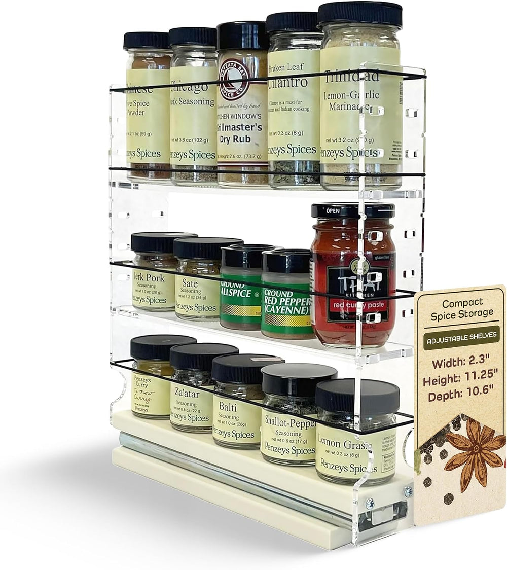 Vertical Spice Adjustable Spice Rack Drawer - Pull Out Cabinet Organizer - Ki...