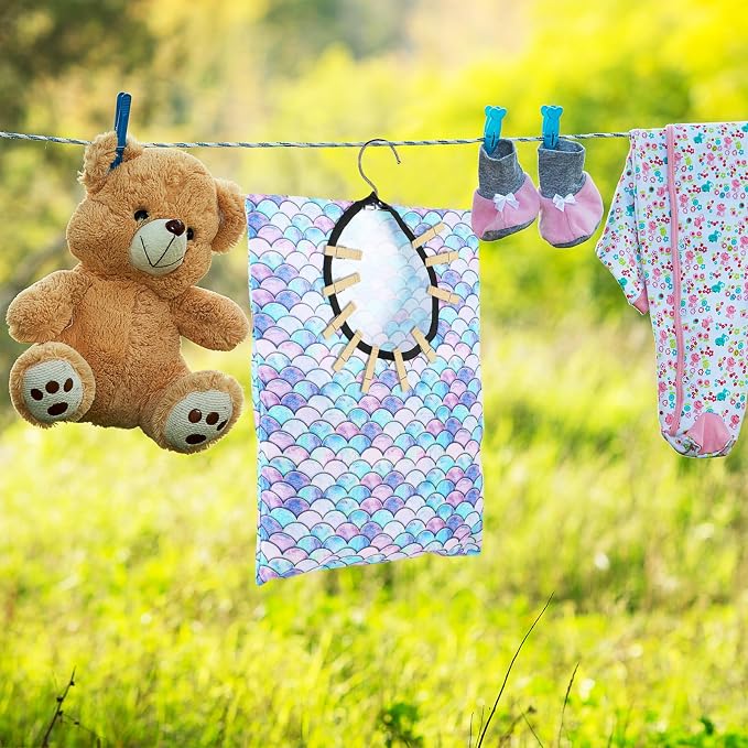 2 Pcs Summer Clothes Pin Bag Mermaids Clothespin Bag Holder Clothespin Holder - Image 6