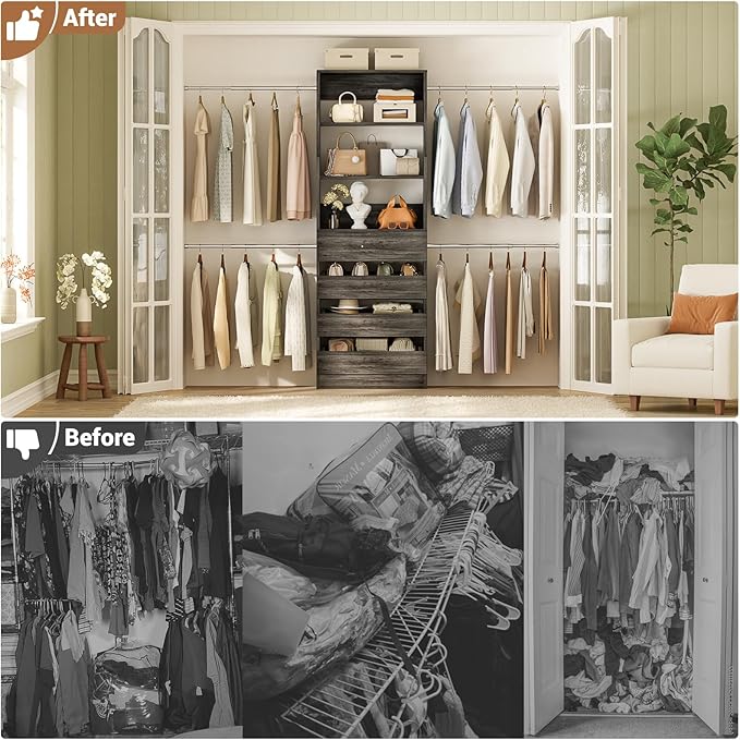 Aheaplus Closet System, 4-9 Ft Closet Organizer - Image 6