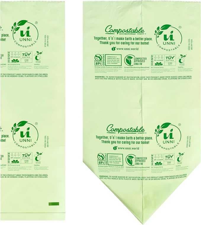 UNNI Compostable Lawn & Leaf Bags, 30-33 Gallon / 124 Liter, Extra Thick 1.1 - Image 3