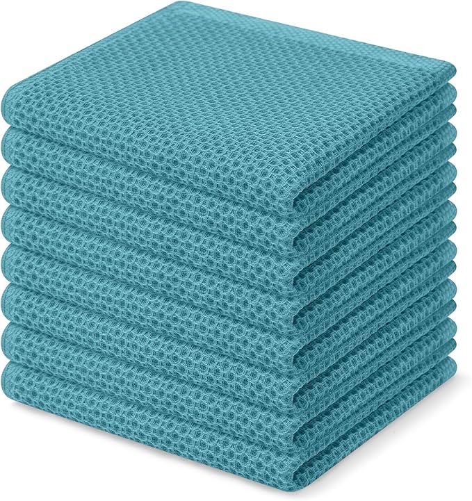 Homaxy 100% Cotton Waffle Weave Kitchen Dish Cloths, Ultra Soft Absorbent Quick by Homaxy