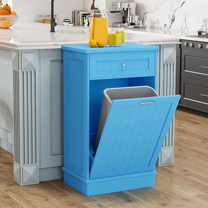 Betterhood Tilt Out Trash Cabinet 10 Gallon Wooden Free Standing Laundry Sorter by Betterhood