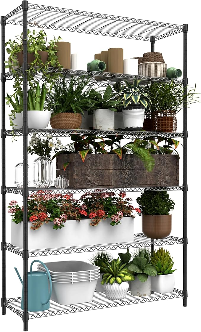 6 Tiers Storage Shelves Load 2100LBS, Metal Shelving Wire Metal Shelving Unit by MEIGAOPLASTICANDMETALHKCOLIMITED