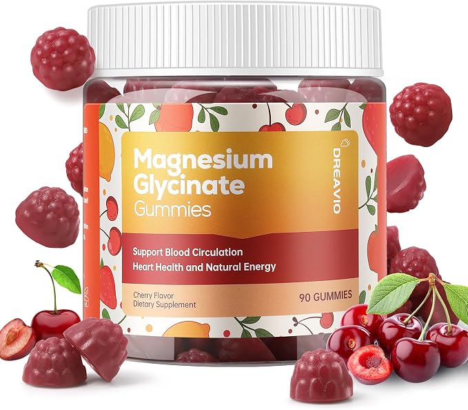 90 Count Magnesium Glycinate Gummies 400mg w/Ashwagandha Supplement by DREAVIO