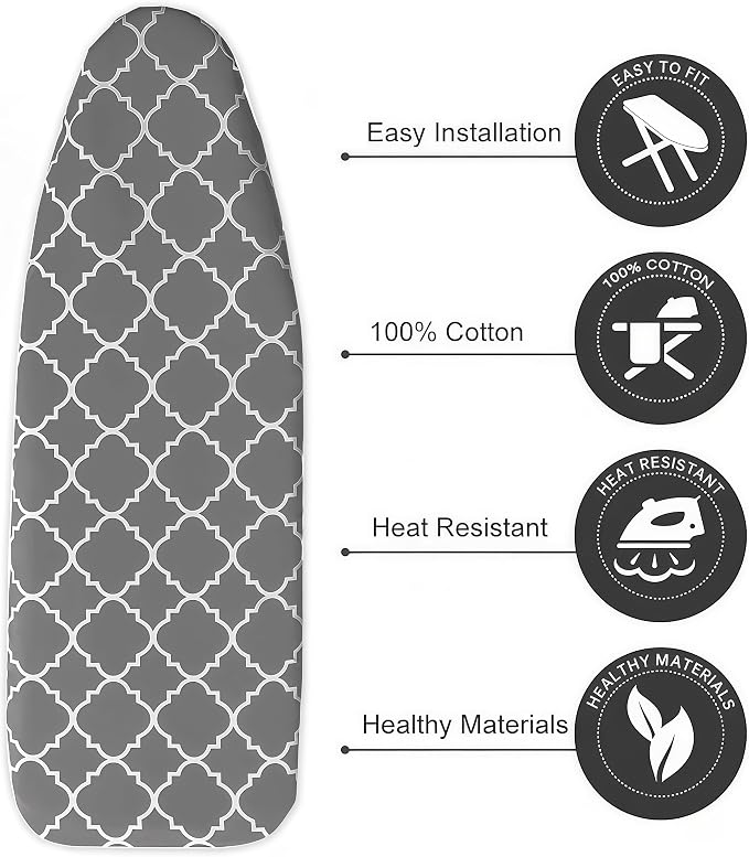 Ironing Board Cover with Two 5MM Thick Feltpads, Fits Standard Ironing Boards - Image 3