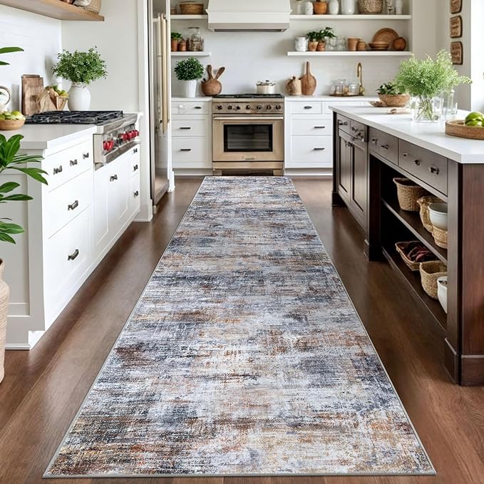 IOHOUZE Abstract Runner Rug 3x14 Ft Washable Runners - Image 2