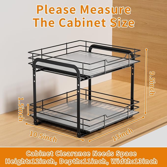 RCHYFEED Spice Rack Organizer for Cabinet, 2 Tier Slide out Spice Organization - Image 6