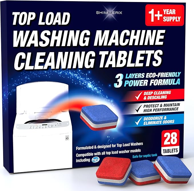 Washing Machine Cleaner Tablets 28 Pack by SHIMMERIX