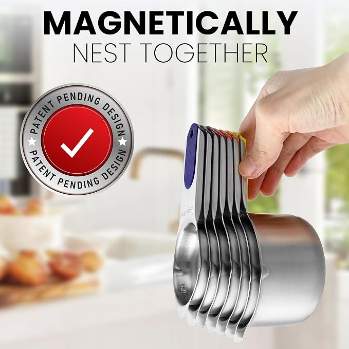 Spring Chef Magnetic Stainless Steel Measuring Cups, Kitchen Tools - Image 4