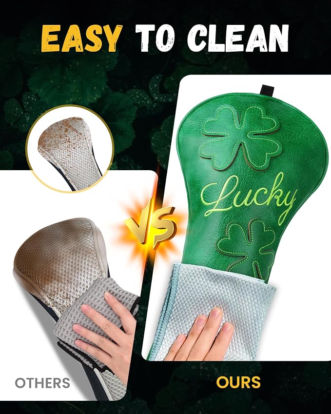 Golf Headcovers Golf Club Head Covers Four Leaf Clover Good Luck Charm - Image 8