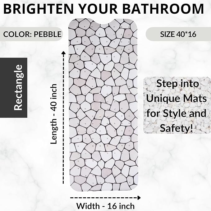 ENKOSI Bath Mat – Large 40 x 16 Inch Non-Slip Bathtub Mat - Image 6