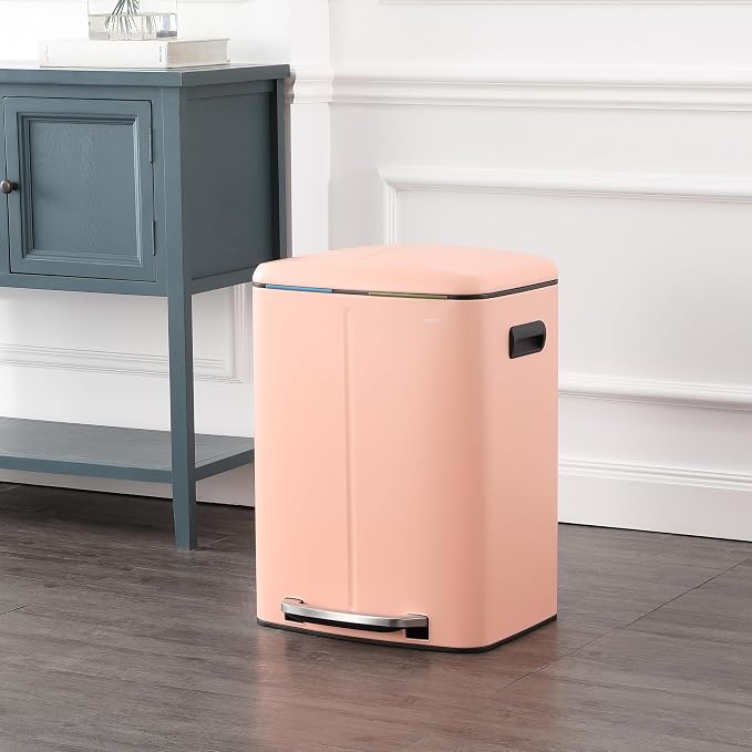 happimess HPM1005G Marco Rectangular 10.6-Gallon Double Bucket Trash Can - Image 2