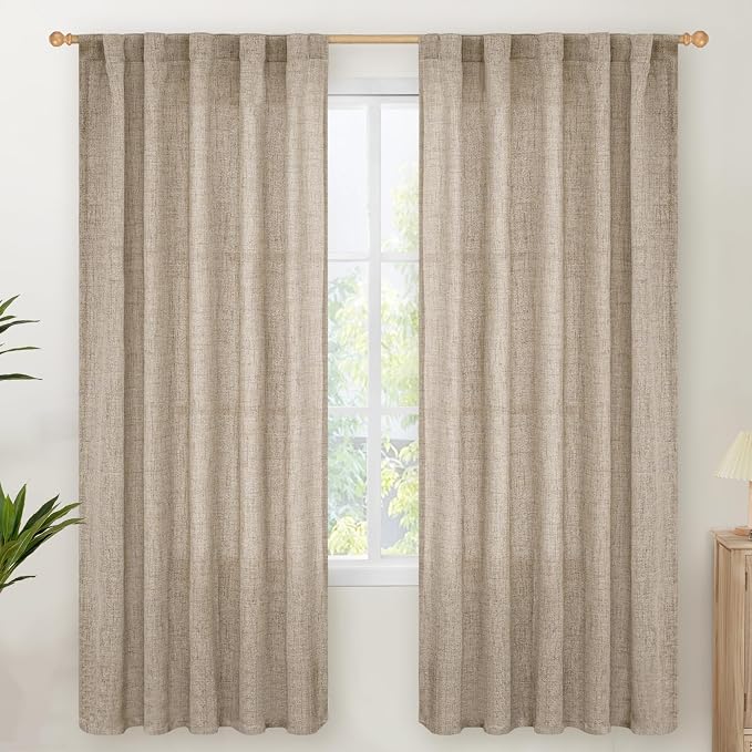 YoungsTex Dark Oatmeal Linen Curtains 72 Inches Long by YoungsTex
