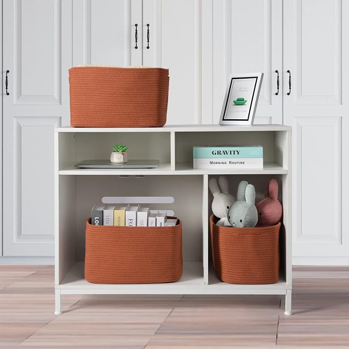 Cotton Rope storage Basket Bins Woven Basket - Image 5