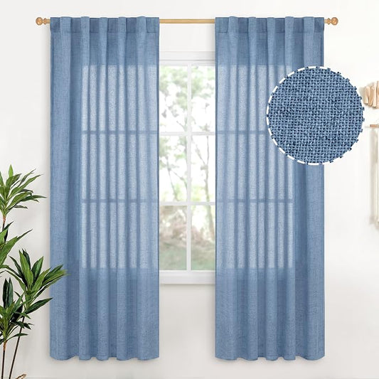 YoungsTex Denim Blue Curtains 72 Inches Long by YoungsTex