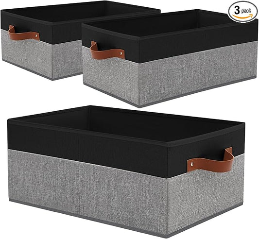3 Pack Large Capacity Storage Bins Closet Organizer by Gowee