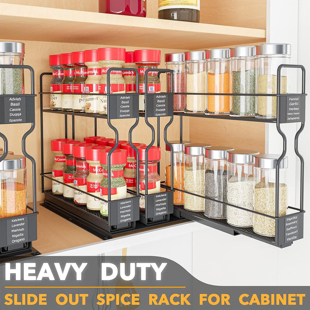 SpaceAid Pull Out Spice Rack Organizer for Cabinet, Heavy Duty Slide Out Seas...