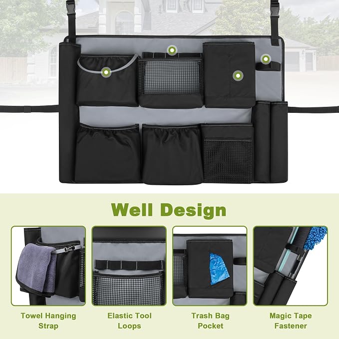 32-55 Gallon Trash Can Caddy Bag, Garbage Bin Apron Caddy - Image 4