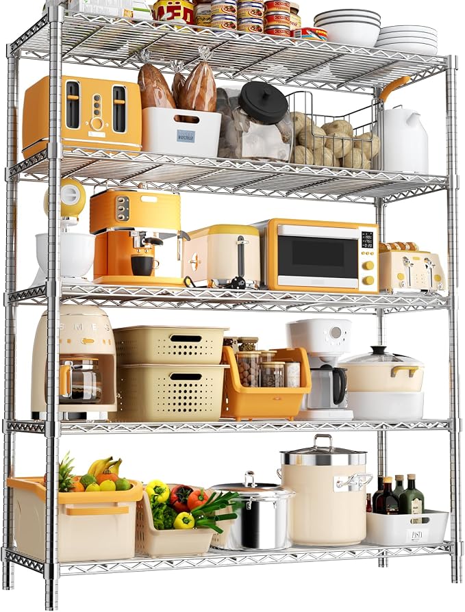Storage Shelves, 5-Tier Adjustable Metal Industrial Utility Shelf Rack by Unknown