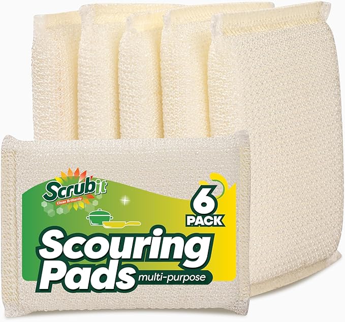 6 Scrub Sponges Kitchen by SCRUBIT, Non-Scratch Cleaning Sponges by SCRUBIT