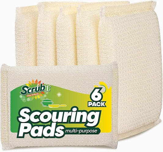 6 Scrub Sponges Kitchen by SCRUBIT, Non-Scratch Cleaning Sponges by SCRUBIT