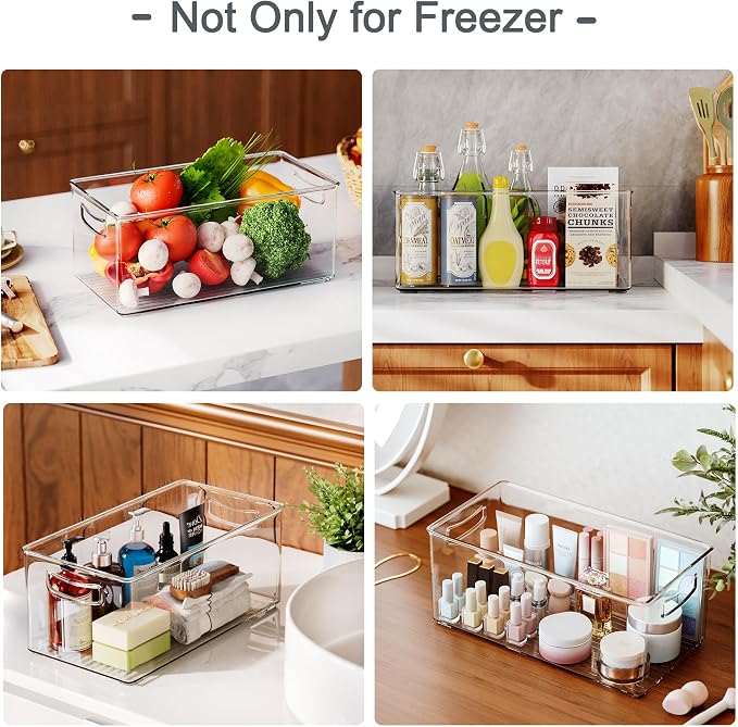 8 PACK Freezer Organizer Bins Clear Stackable Storage Bins - Image 7