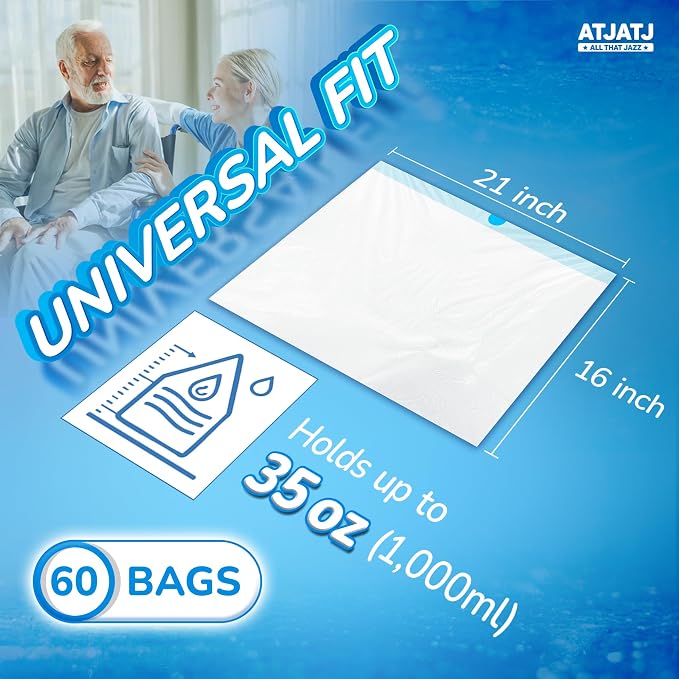 60 Packs Commode Liners With 60 Absorbent Pads, Leak-Proof Disposable Toilet - Image 2