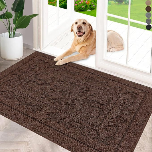 FONEYI Indoor Doormat, Front Back Door Mat 32"x40" Washable, Rubber Backing Non by FONEYI